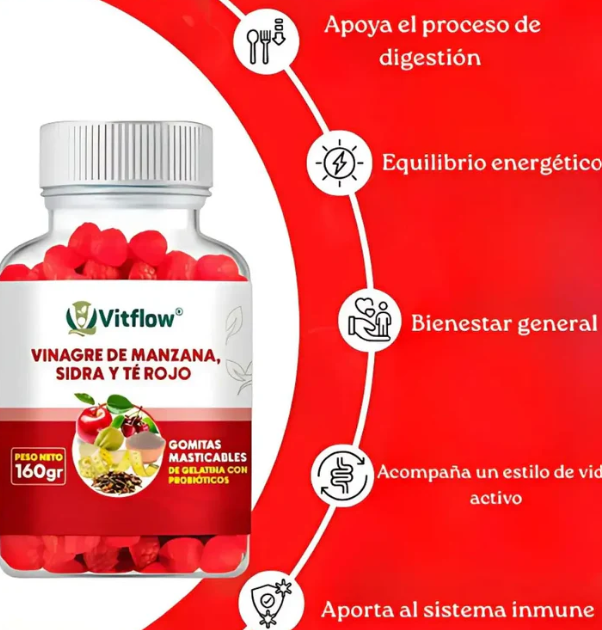 Gomitas Originales de vinagre de manzana para el bienestar de la salud