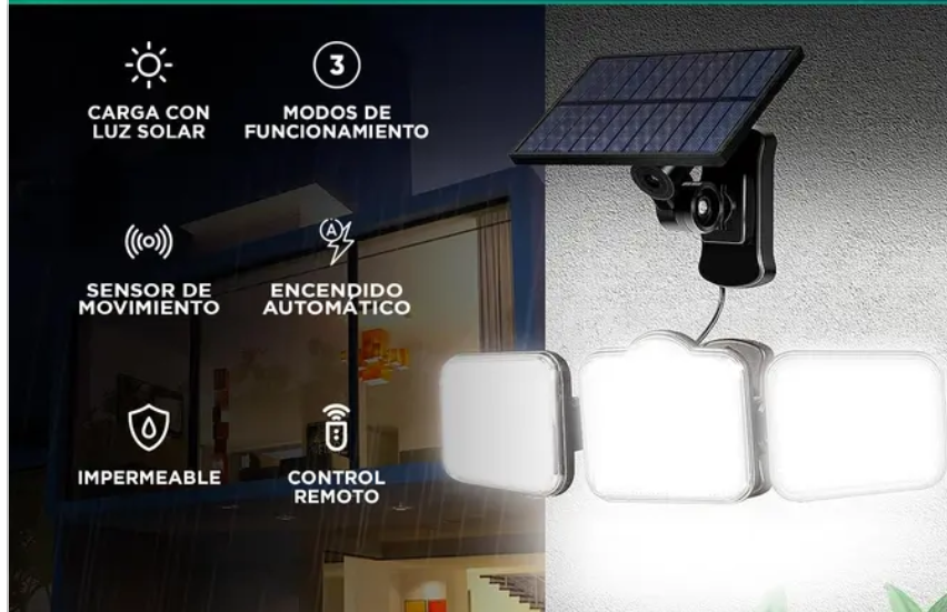 REFLECTOR CON PANEL SOLAR X 3