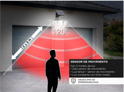 REFLECTOR CON PANEL SOLAR X 3